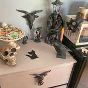 Baphomet Goat Head Wall Sculpture, 11 Inch Black Cast Iron Image 5