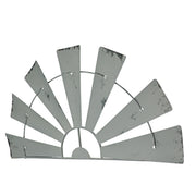 Weathered White Finish Metal Half-Windmill Wall Sculpture - Rustic Farmhouse Decor Art Piece - Easy to Hang - Perfect for