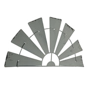 Weathered White Finish Metal Half-Windmill Wall Sculpture - Rustic Farmhouse Decor Art Piece - Easy to Hang - Perfect for