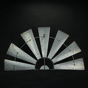 Weathered White Finish Metal Half-Windmill Wall Sculpture - Rustic Farmhouse Decor Art Piece - Easy to Hang - Perfect for