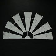 Weathered White Finish Metal Half-Windmill Wall Sculpture - Rustic Farmhouse Decor Art Piece - Easy to Hang - Perfect for