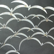 Distressed White Metal Flock of Birds Wall Hanging - Modern Art Coastal Home Decor Sculpture - Large 32 Inches Long -