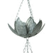 Flower - Image 3 - Galvanized Grey Metal Lotus Flower Rain Chain Gutter Downspout Accent, 70 Inches Long - Installs Easily -