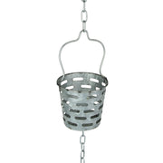 Olive Bucket - Image 3 - Galvanized Grey Metal Olive Bucket Pail Style Rain Chain Gutter Downspout Accent, 74 Inches Long -