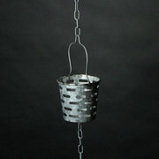 Olive Bucket - Image 7 - Galvanized Grey Metal Olive Bucket Pail Style Rain Chain Gutter Downspout Accent, 74 Inches Long -