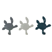 Set of 3 Decorative Cast Iron Sea Turtle Wall Hook Set – Coastal Blue, Gray, White Finishes – Ideal for Keys, Towels, Light