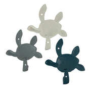 Set of 3 Decorative Cast Iron Sea Turtle Wall Hook Set – Coastal Blue, Gray, White Finishes – Ideal for Keys, Towels, Light