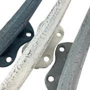 Set of 3 Cast Iron Boat Cleat Wall Hooks in Coastal Blue, Gray, and White – 5.5-Inch Decorative Nautical Hooks for Towel,