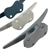 Set of 3 Cast Iron Boat Cleat Wall Hooks in Coastal Blue, Gray, and White – 5.5-Inch Decorative Nautical Hooks for Towel,