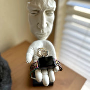 Matte White Face and Hand Blowing a Kiss Sculpture, Decorative Modern Art for Home, Living Room, or Study, 11.5 Inches High,