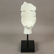 Matte White Face and Hand Blowing a Kiss Sculpture, Decorative Modern Art for Home, Living Room, or Study, 11.5 Inches High,