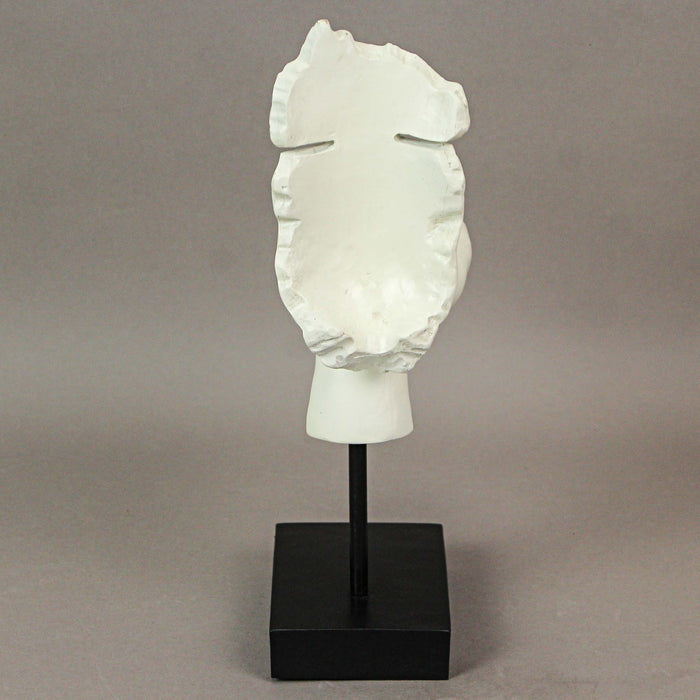 Matte White Face and Hand Blowing a Kiss Sculpture, Decorative Modern Art for Home, Living Room, or Study, 11.5 Inches High,