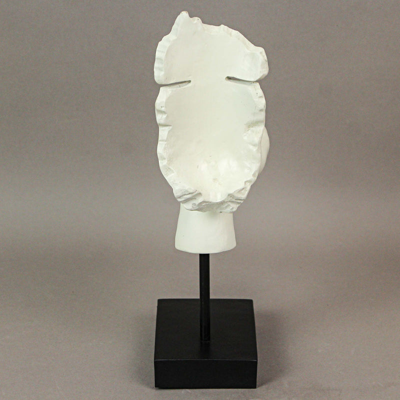 Face and Hand Sculpture, 11.5 Inch White Resin Blowing Kiss Statue Image 3