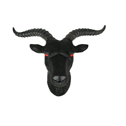 6-Inch High Black Finish Baphomet Goat Head Bust Resin Wall Sculpture: A Gothic Decor and Occult Art Piece That Adds Elegance