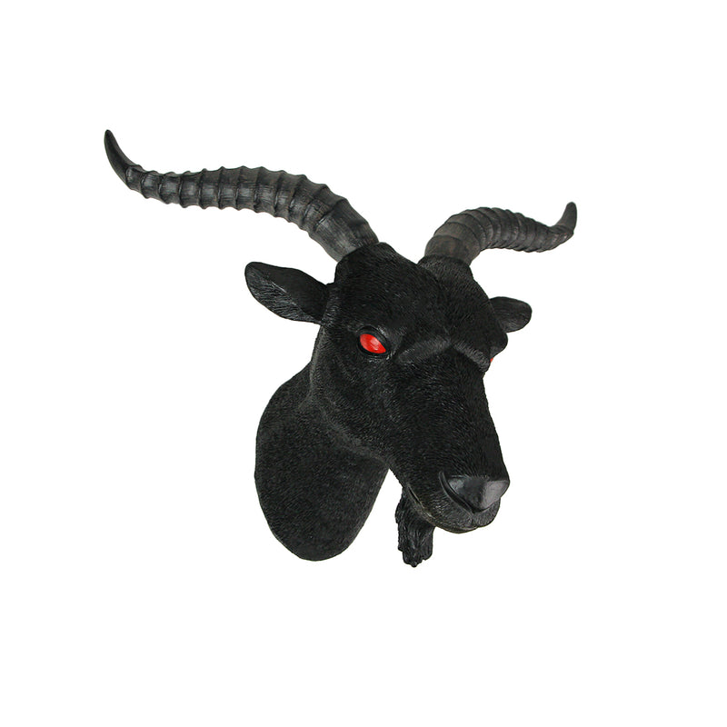 11.5-Inch High Black Finish Baphomet Goat Head Bust Resin Wall Sculpture: A Gothic Decor and Occult Art Piece That Adds