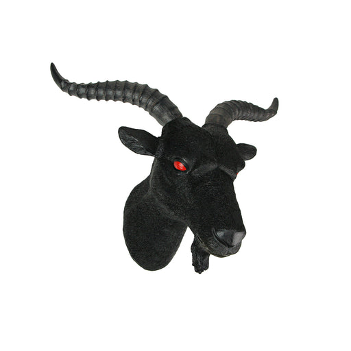 6-Inch High Black Finish Baphomet Goat Head Bust Resin Wall Sculpture: A Gothic Decor and Occult Art Piece That Adds Elegance