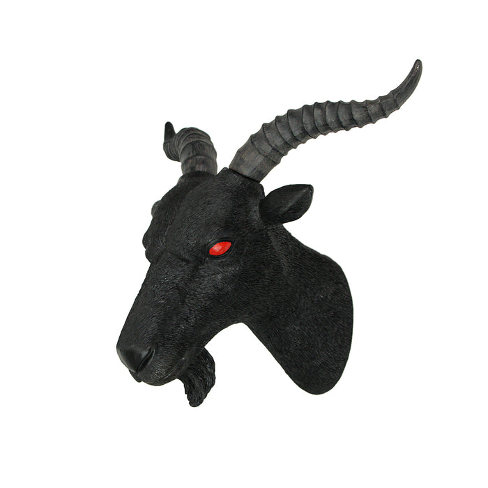 16 Inch Resin Black Baphomet Bust Wall Sculpture Hanging Home