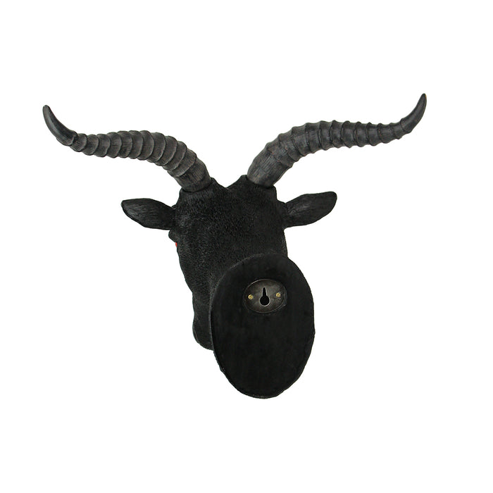 11.5-Inch High Black Finish Baphomet Goat Head Bust Resin Wall Sculpture: A Gothic Decor and Occult Art Piece That Adds