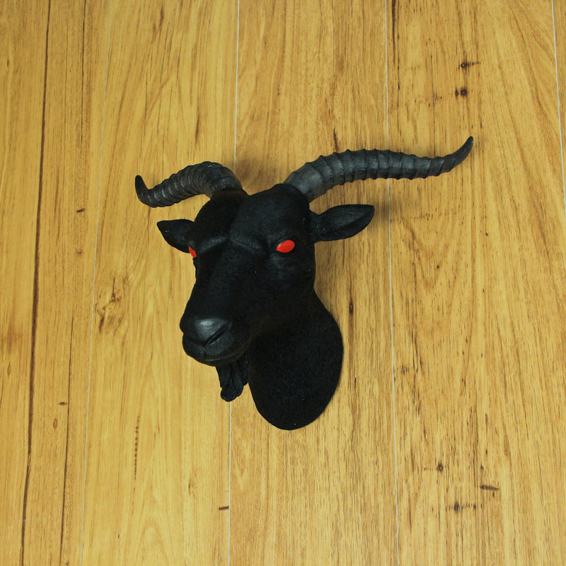 11.5-Inch High Black Finish Baphomet Goat Head Bust Resin Wall Sculpture: A Gothic Decor and Occult Art Piece That Adds