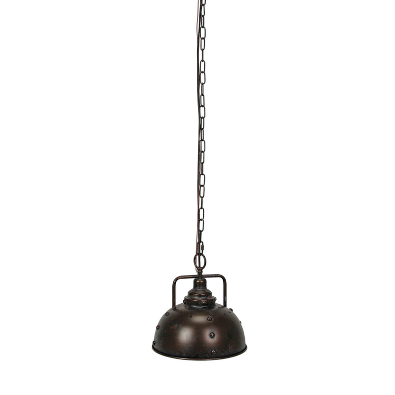 Rust - Image 3 - Industrial Pendant Light, 11 Inch Distressed Rust Wire Shade
