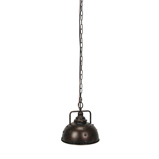 Rustic Farmhouse Industrial Dome Pendant Light Fixture with 84-Inch Chain and Antique Metal Shade: Stylish Lighting for
