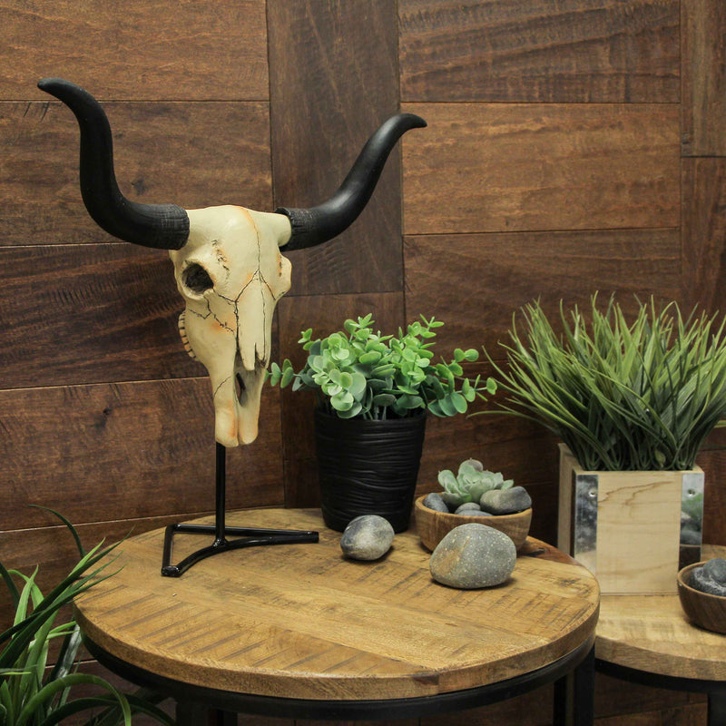 15-Inch Longhorn Steer Skull Resin Home Decor: A Stunning Blend of Decorative Art and Craftsmanship for Your Wall, Desk, or