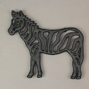 Set of 3 Black Cast Iron Animal Trivets - Elephant, Zebra, Giraffe - Perfect for Kitchen Use or Decorative Wall Hangings, 9