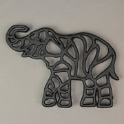 Set of 3 Black Cast Iron Animal Trivets - Elephant, Zebra, Giraffe - Perfect for Kitchen Use or Decorative Wall Hangings, 9