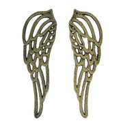Small - Cast Iron Wings - Gold - Image 1 - Set of 2 Antique Gold Finish Cast Iron Angel Wings Wall Sculptures for Rustic Home