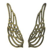 Small - Cast Iron Wings - Gold - Image 2 - Set of 2 Antique Gold Finish Cast Iron Angel Wings Wall Sculptures for Rustic Home