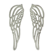 Small - Cast Iron Wings - White - Image 1 - Antique White Finish Cast Iron Angel Wings Wall Sculptures Set -Serene Angelic