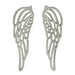 White - Image 1 - Antique White Finish Cast Iron Angel Wings Wall Sculptures Set -Serene Angelic Charm - Rustic Home Decor