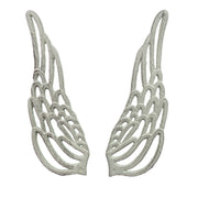 Small - Cast Iron Wings - White - Image 2 - Antique White Finish Cast Iron Angel Wings Wall Sculptures Set -Serene Angelic