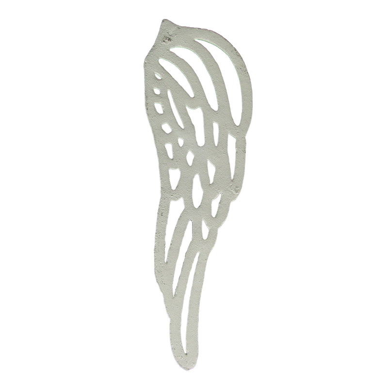 Small - Cast Iron Wings - White - Image 5 - Antique White Finish Cast Iron Angel Wings Wall Sculptures Set -Serene Angelic