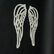 Small - Cast Iron Wings - White - Image 6 - Antique White Finish Cast Iron Angel Wings Wall Sculptures Set -Serene Angelic