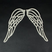 Small - Cast Iron Wings - White - Image 7 - Antique White Finish Cast Iron Angel Wings Wall Sculptures Set -Serene Angelic