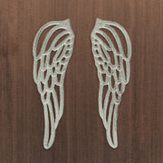 Small - Cast Iron Wings - White - Image 4 - Antique White Finish Cast Iron Angel Wings Wall Sculptures Set -Serene Angelic