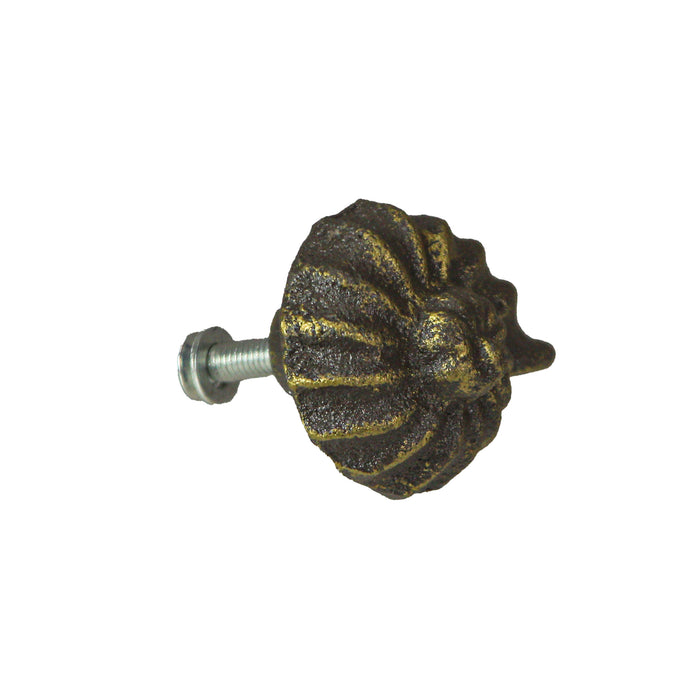 Bronze - Image 6 - Set of 6 Rustic Aged Bronze Finish Cast Iron Nautilus Shell Drawer Pulls - 2 Inches Long - Nautical