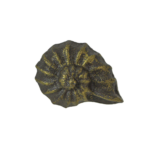 Bronze - Image 1 - Set of 6 Rustic Aged Bronze Finish Cast Iron Nautilus Shell Drawer Pulls - 2 Inches Long - Nautical