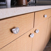 White - Image 5 - Set of 6 Rustic Antique White Finish Cast Iron Nautilus Shell Drawer Pulls - 2 Inches Long - Nautical