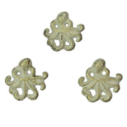 White - Image 6 - Set of 6 Rustic White Finish Cast Iron Octopus Drawer Pulls - Decorative Cabinet Knobs - Nautical Home