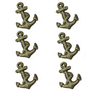 Zeckos Set of 6 Rustic Bronze Finish Cast Iron Ship Anchor Drawer Pulls - Elevate Your Home Decor with Classic and Durable