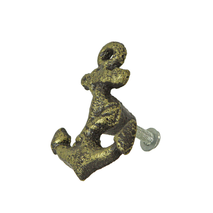 Zeckos Set of 6 Rustic Bronze Finish Cast Iron Ship Anchor Drawer Pulls - Elevate Your Home Decor with Classic and Durable
