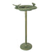 Green - Image 3 - Rustic Cast Iron Pedestal Bird Bath / Feeder in Verdigris Green Finish - 20 Inches HIgh - Perfect Home and