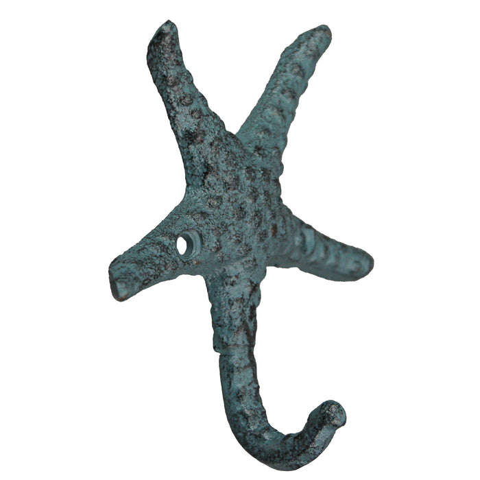 Nautical - Image 3 - Set of 3 Cast Iron Nautical Starfish Wall Hooks - Stylish and Functional Towel, Hat, and Key Hangers -