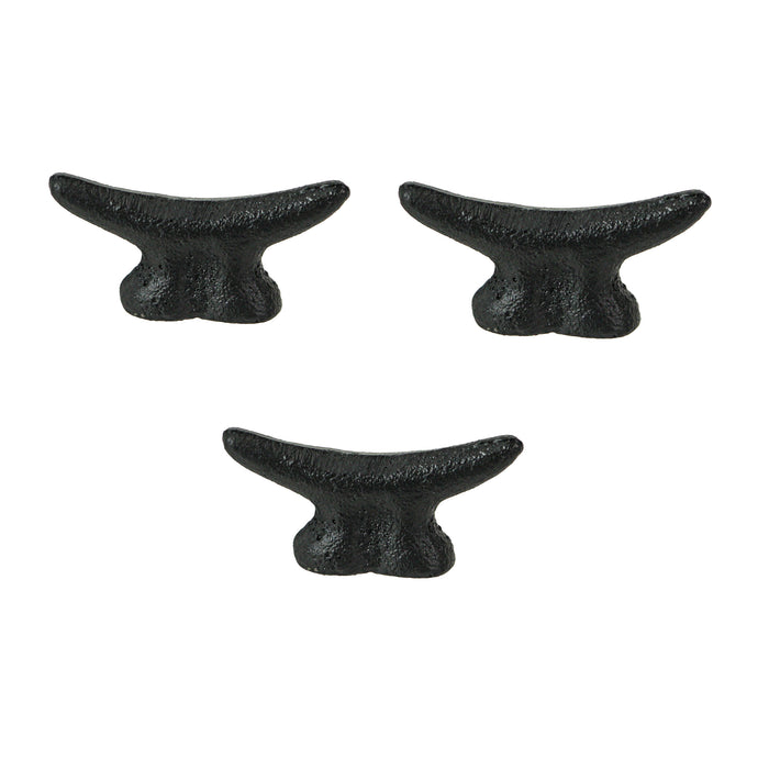 Black - Image 3 - Set of 6 Matte Black Cast Iron Boat Cleat Drawer Pulls: 2.5 Inches Long, Decorative Nautical Cabinet Knobs