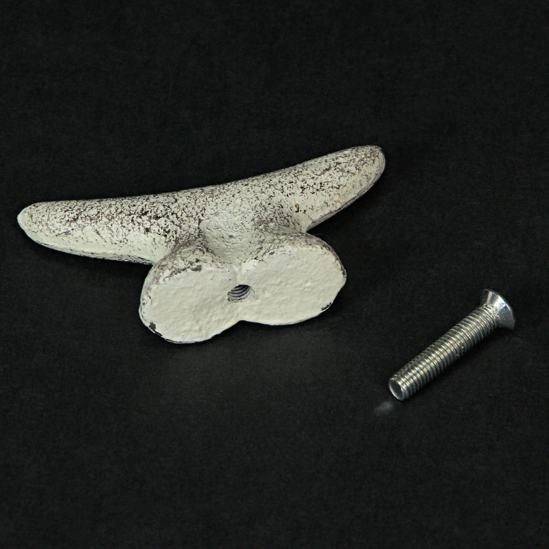 Off-white - Image 3 - Set of 6 Antique White Cast Iron Boat Cleat Drawer Pulls: 2.5 Inches Long, Decorative Nautical Cabinet