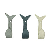 Set of 3 Flipping Fish Wall Hooks, 4 Inch Blue Gray White Cast Iron Image 2