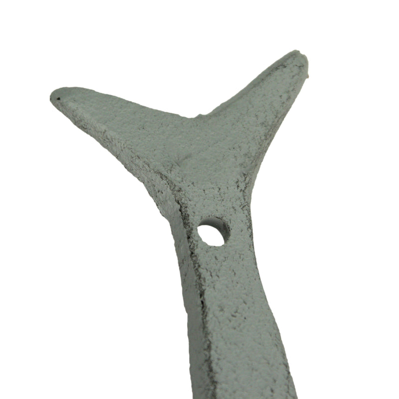 Set of 3 Flipping Fish Wall Hooks, 4 Inch Blue Gray White Cast Iron Image 10