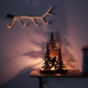 Painted Brown and White Cast Iron Deer Antler Wall Mounted Hook Rack Coat Towel Key Hat Hanger - Easy Install - Lodge, Cabin